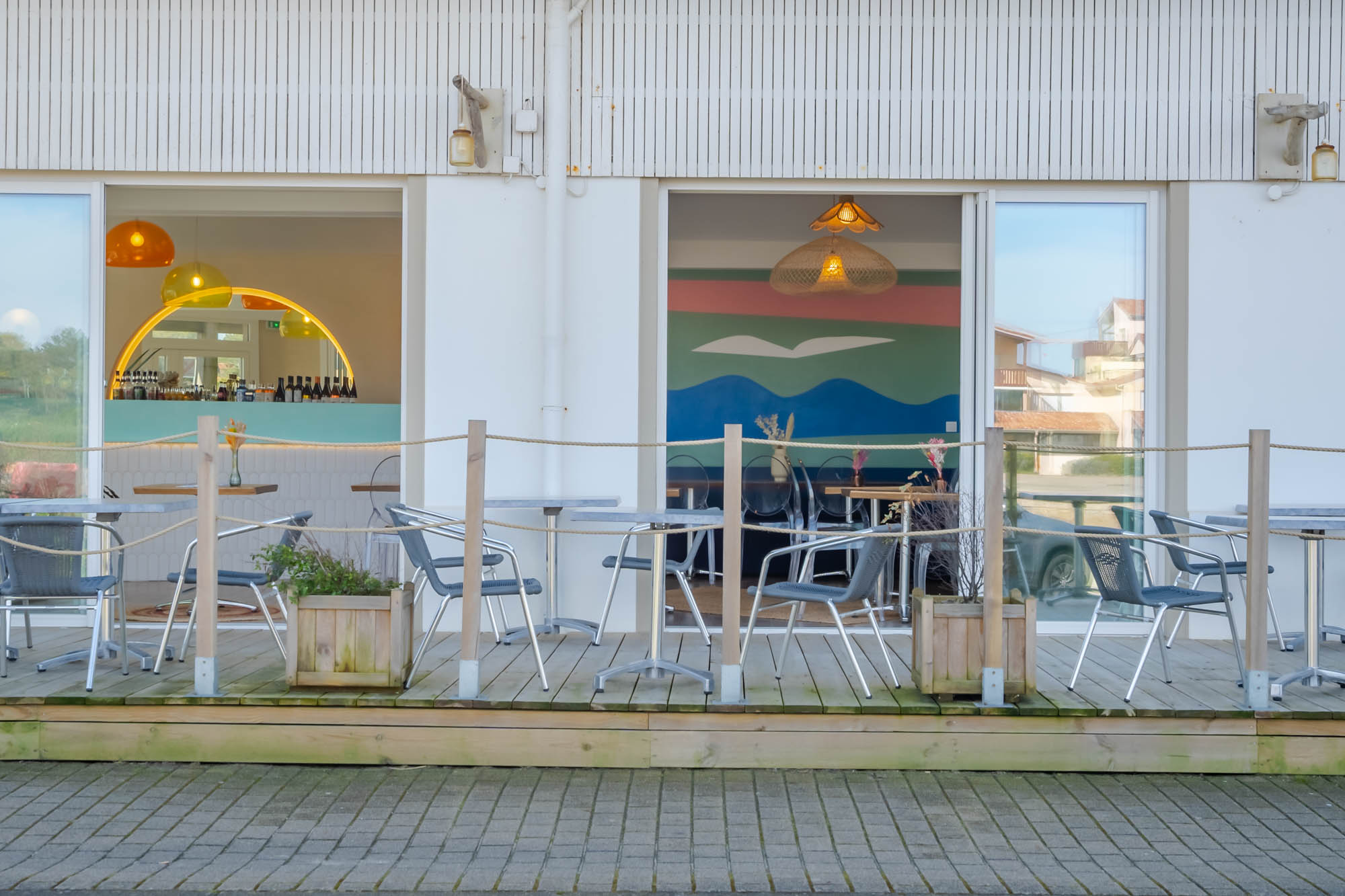 Terrasse du bar de l'hôtel Océan à Capbreton